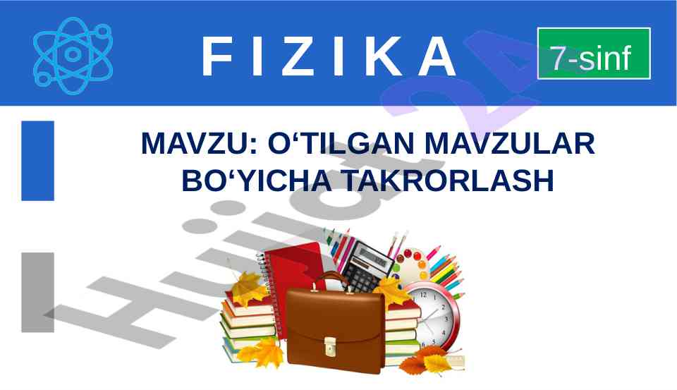 Aylanma harakatda o‘qish takrorlash mavzusi