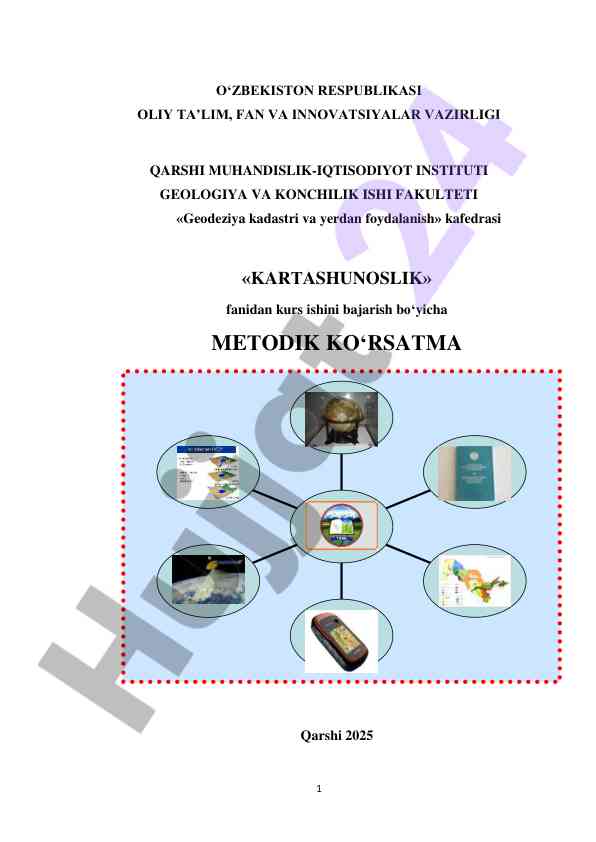Kartashunoslik fani bo'yicha kurs ishti bajarish