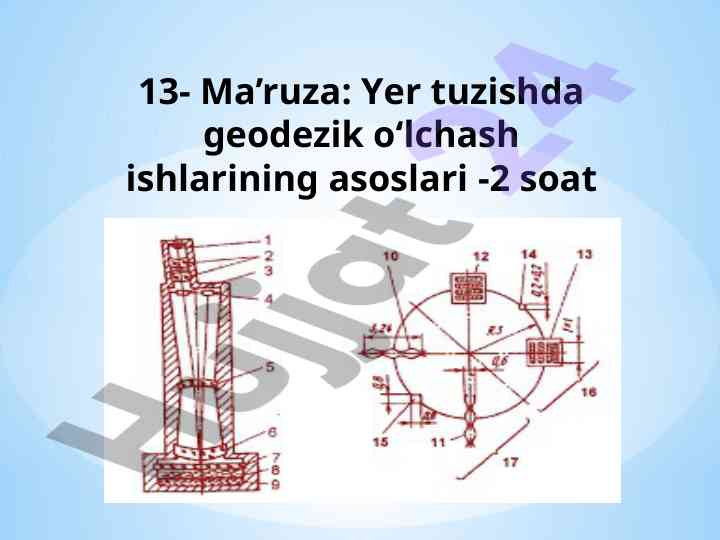 Yer tuzishda geodezik o‘lchash asoslari ma’ruza