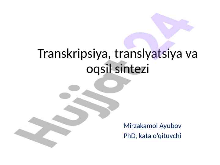Oqsil sintezi va dnk rnk o'rtasidagi farqlar
