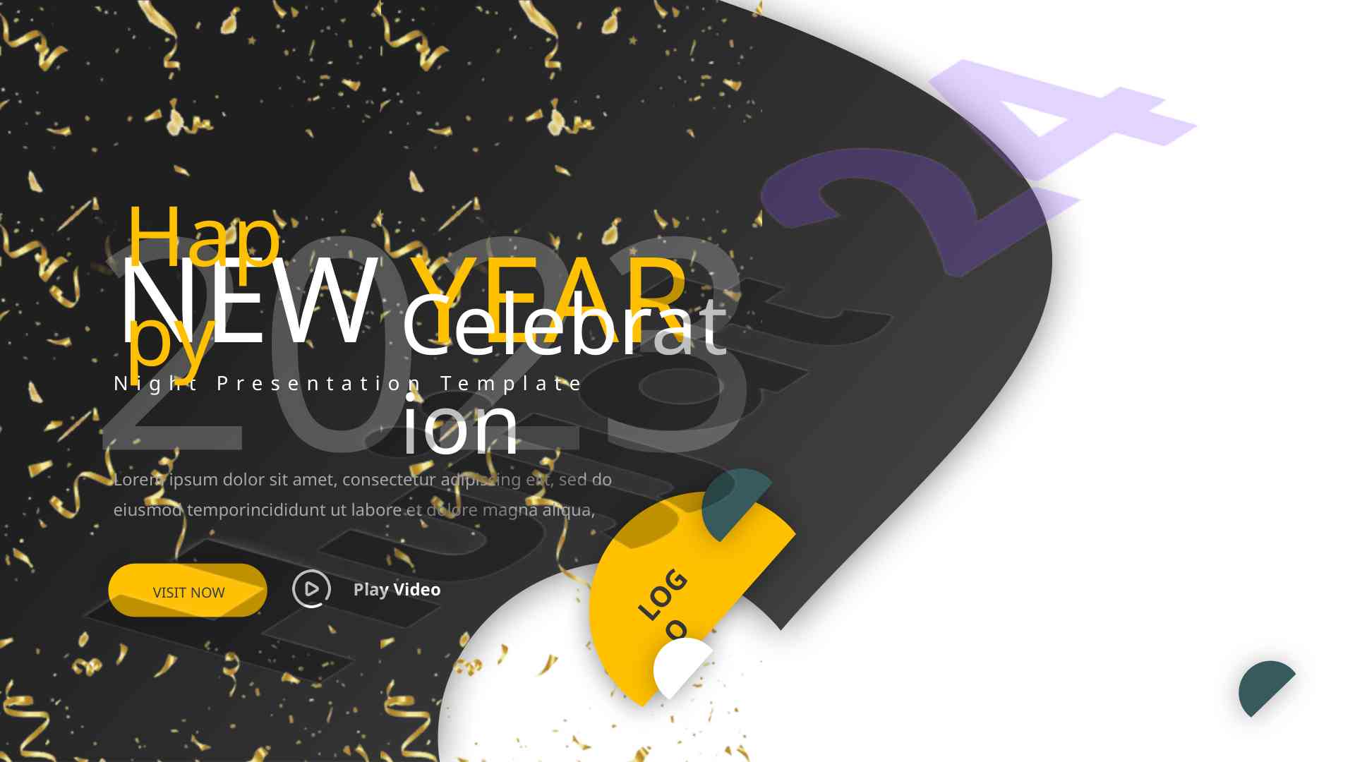 New year night presentation template 2023