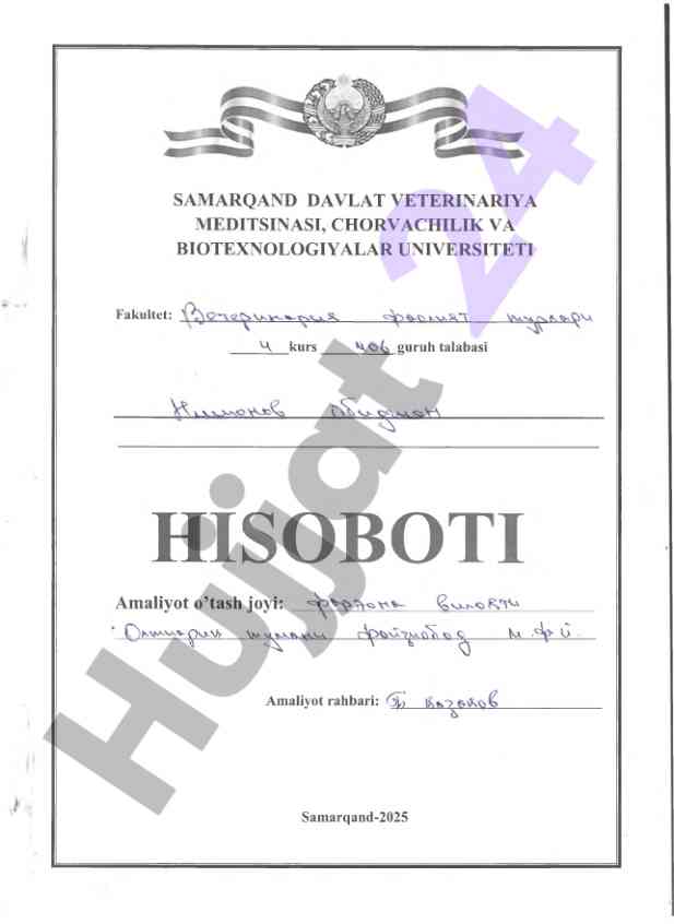 Samarqand davlat veterinariya meditsinasi amaliyoti