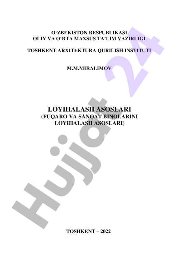 Fuqaro va sanoat binolarini loyihalash asoslari