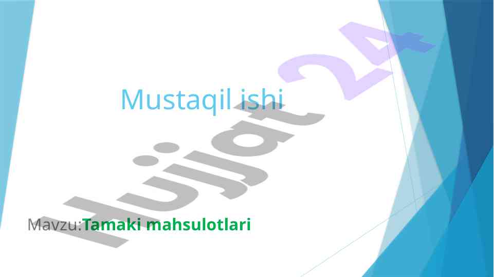 Tamaki mahsulotlari va foydali xususiyatlari
