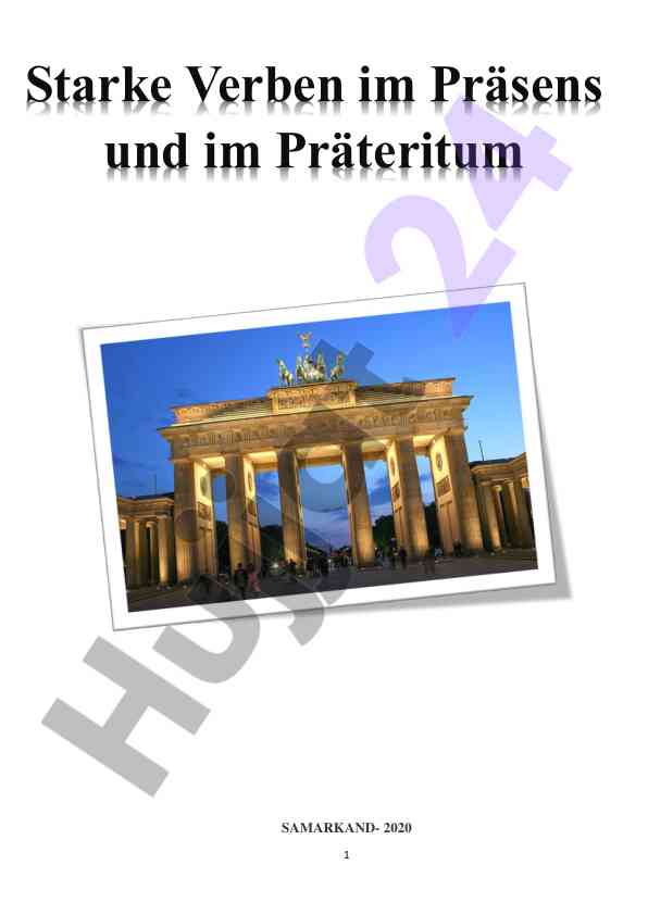 Starke verben im präsens und im präteritum