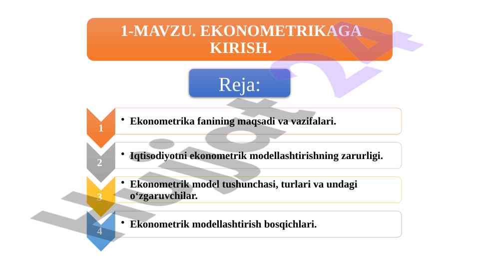 Ekonometrikaga kirish o‘quv qo‘llanmasi