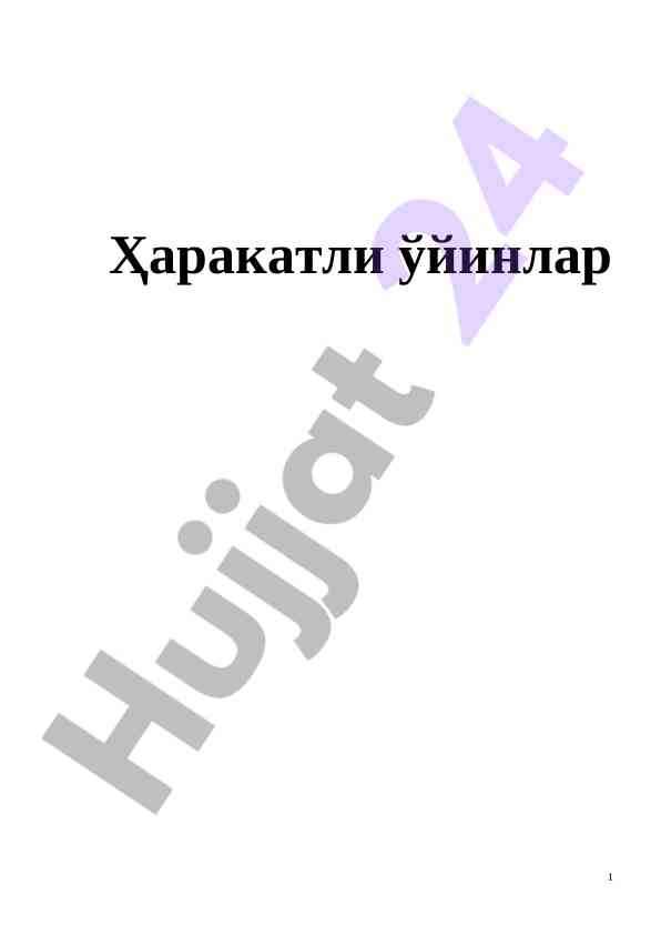 Harakatli o'yinlar boshqichida o'quvchilar uchun