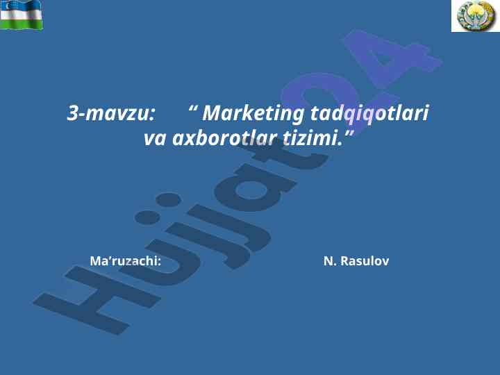 Marketing tadqiqotlari va axborotlar tizimi