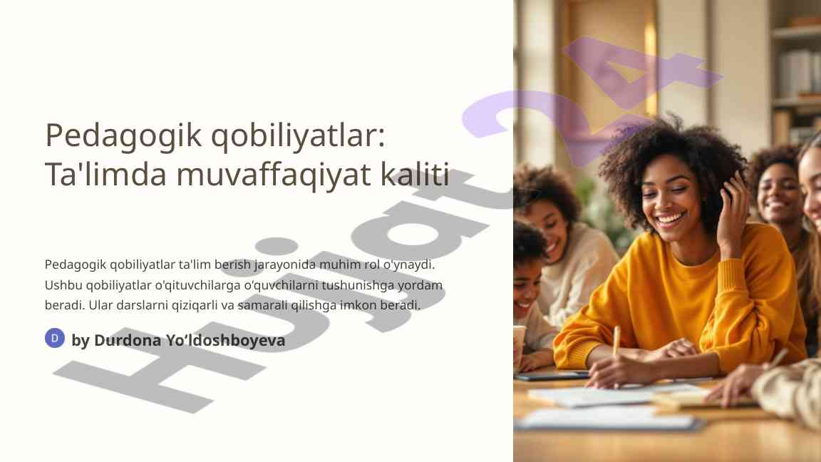 Pedagogik qobiliyatlar ta'limda muvaffaqiyat kaliti