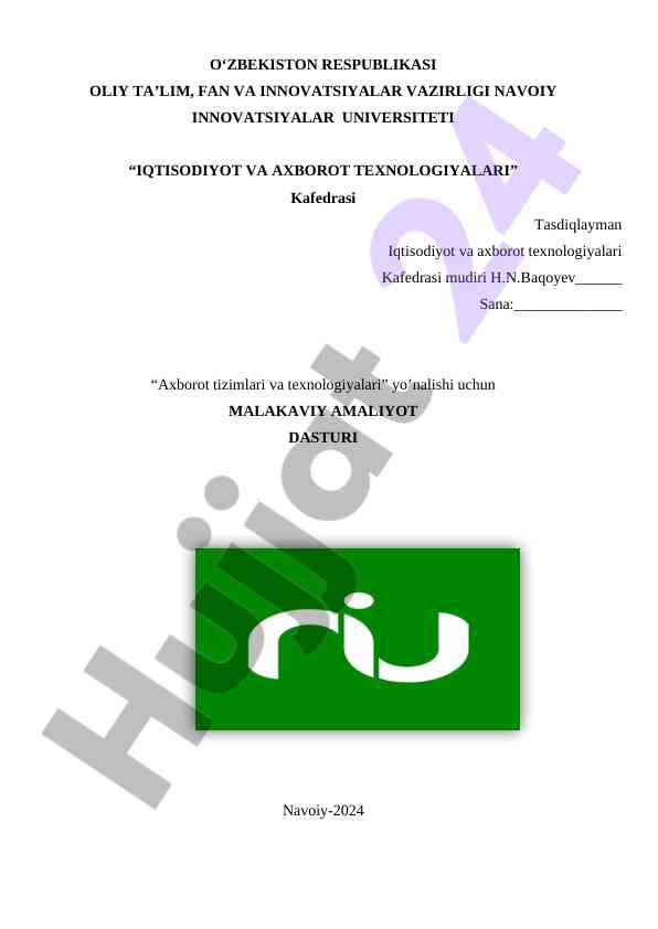 Malakaviy amaliyot dasturi axborot tizimlari
