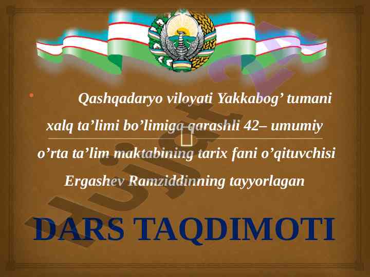 Me’morchilik va tasviriy san’at dars taqdimoti