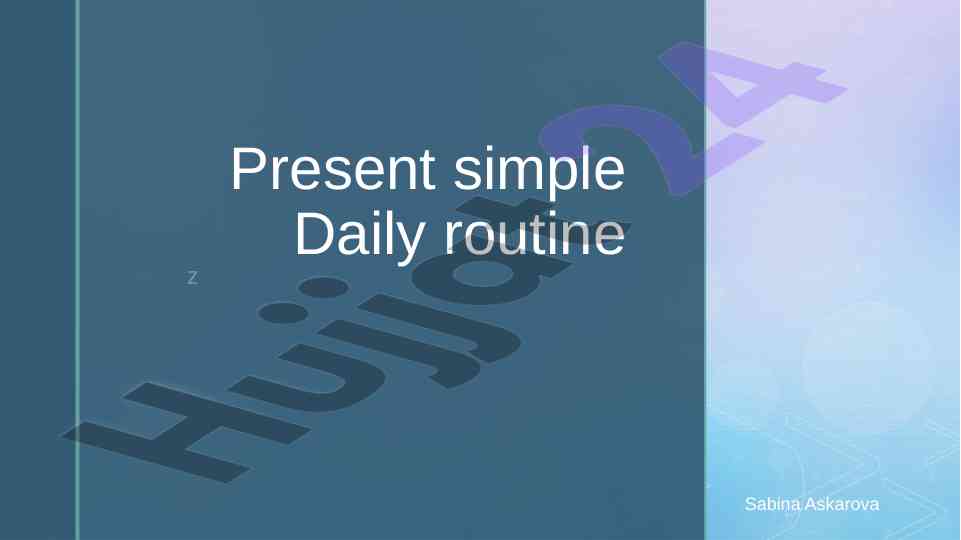 Present simple daily routine exercises and plan