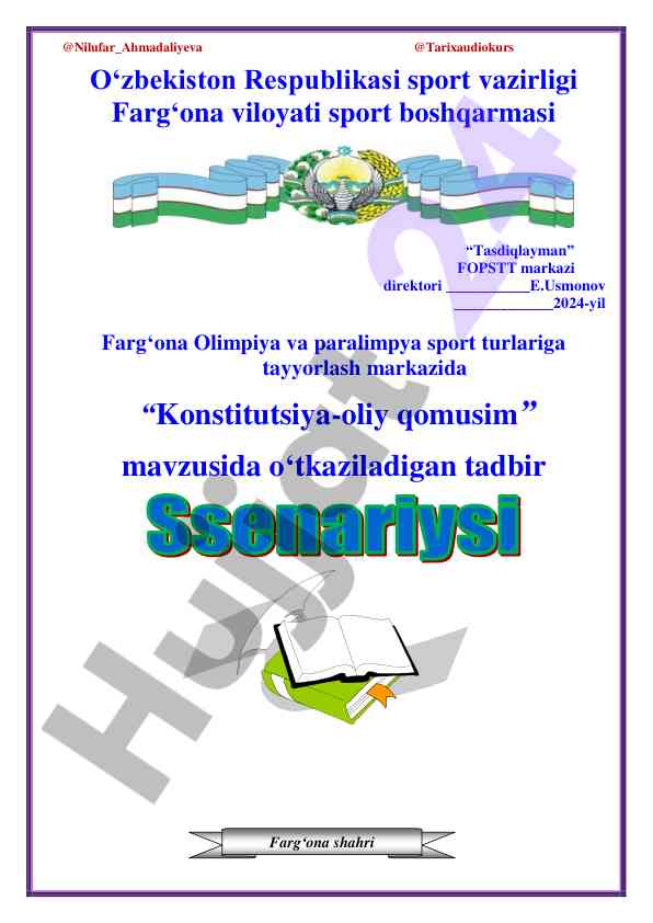 Konstitutsiya-oliy qomusim tadbir ssenariysi