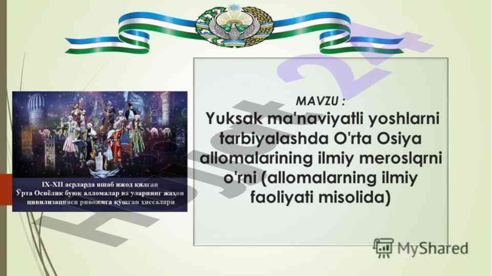 Orta osiyo manaviyati va madaniyatining tarixi
