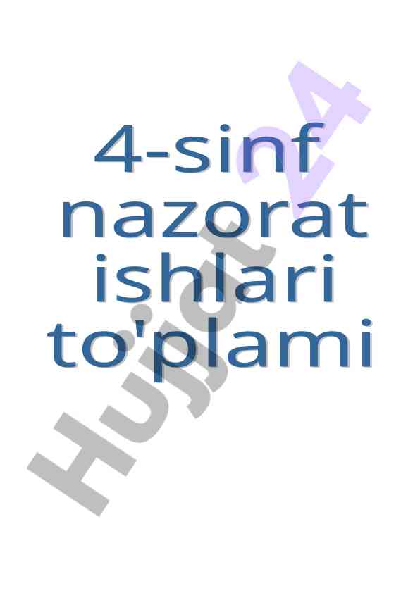 Ona tili nazorat ishlari 4-sinf uchun