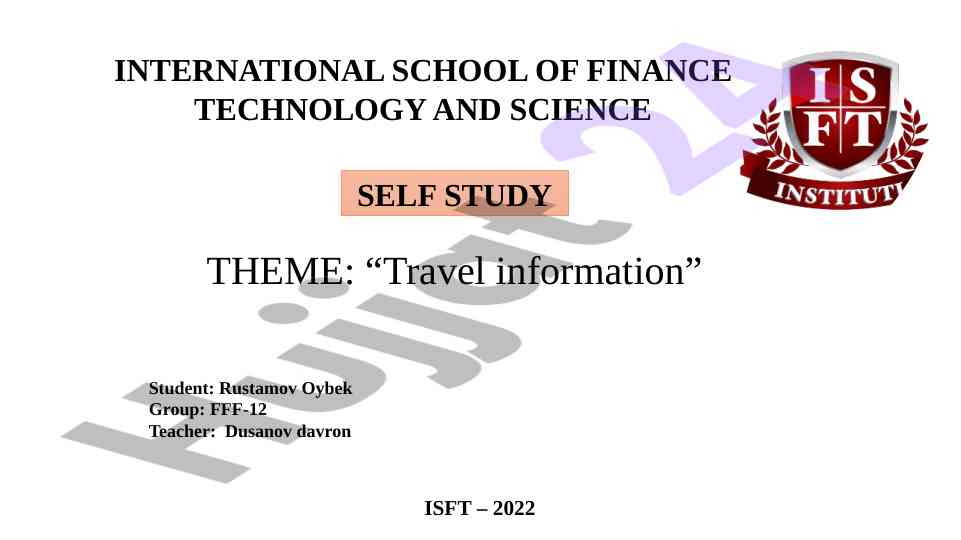 Importance of travel information in personal growth