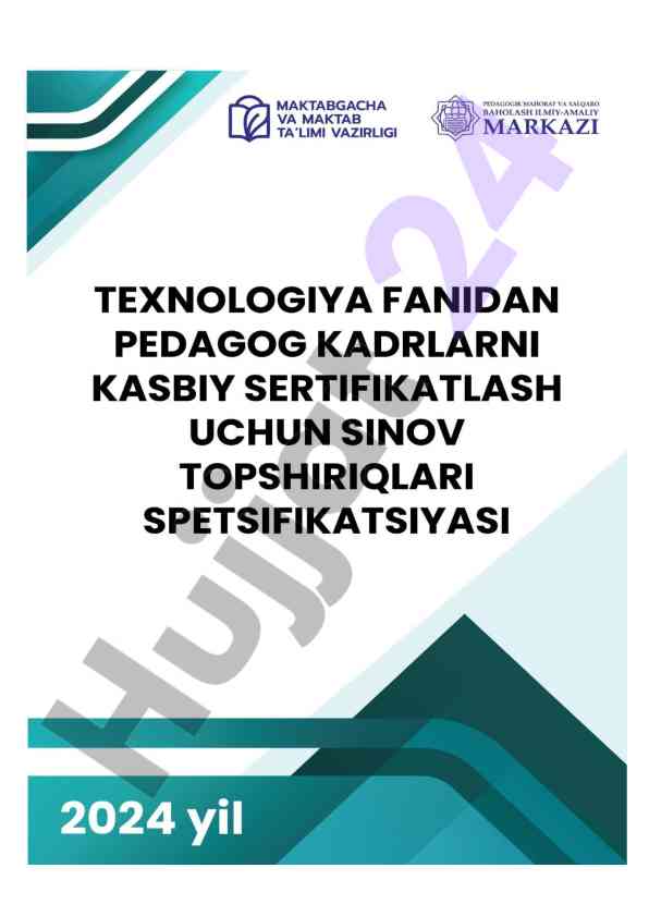 Zamonaviy texnika va texnologiyalar bo‘yicha topshiriqlar