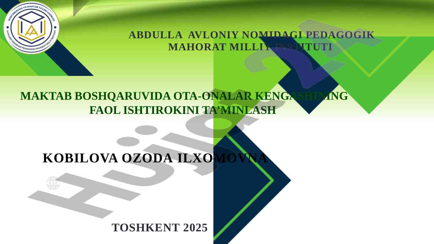 Ota-onalar kengashida faol ishtirokni ta'minlash