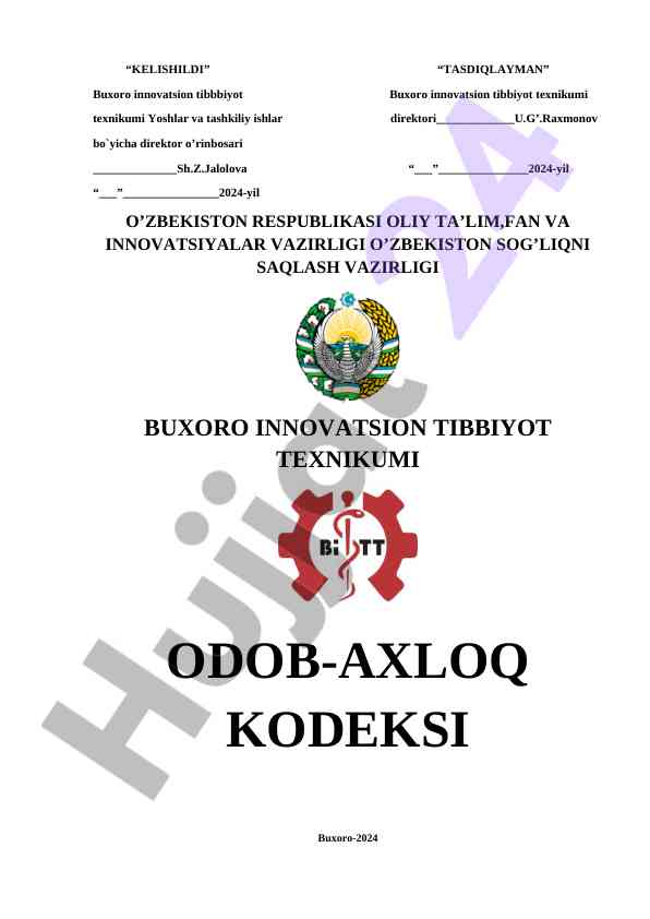Odob-ahloq kodeksining umumiy qoidalari