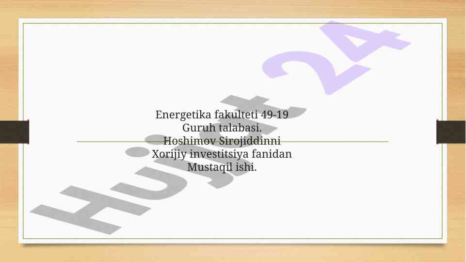 Mustaqil ish: amerika qo'shma shtatlari tarixi