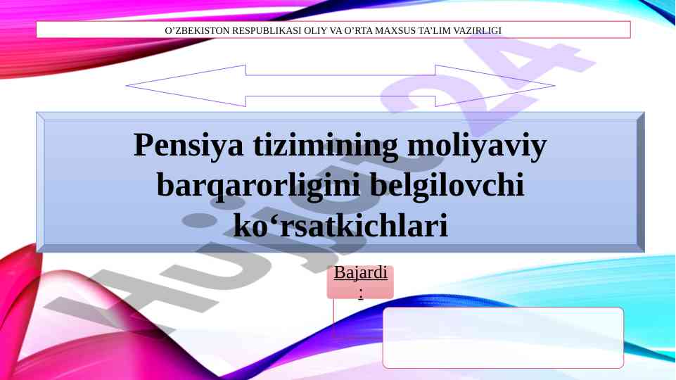 Pensiya tizimining moliyaviy barqarorligi va ko‘rsatkichlari