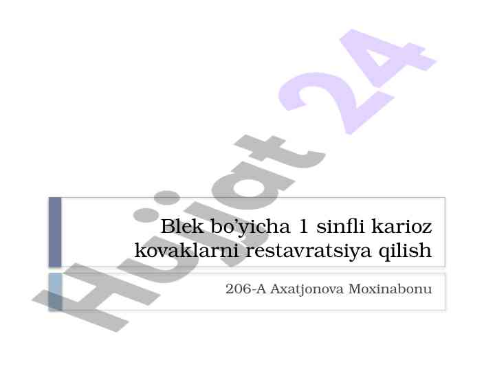 Kariyes kovaklarni restavratsiya qilish usullari