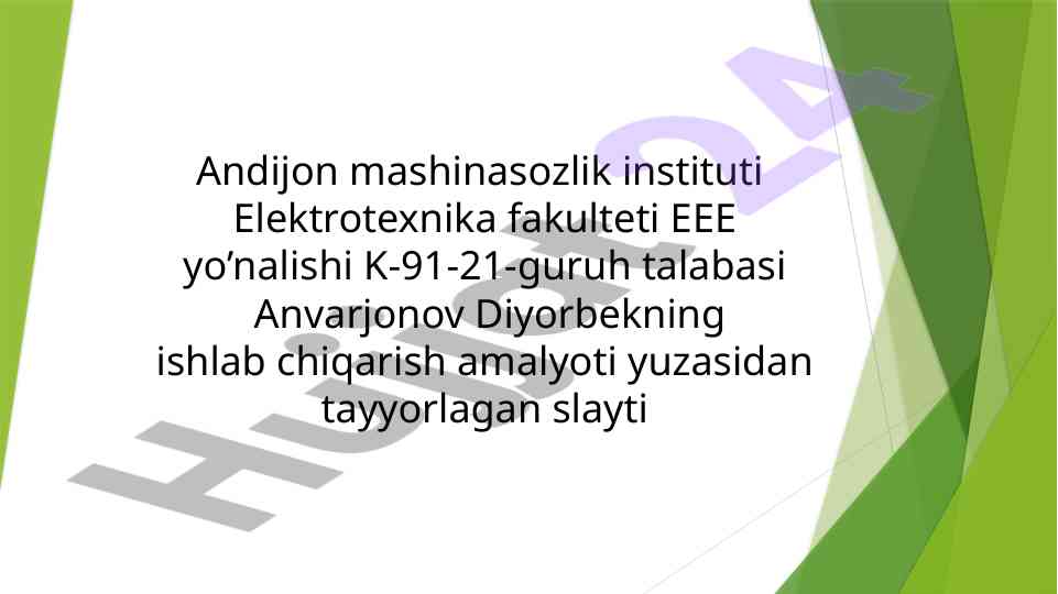 Izboskan tet korxonasi bilan tanishuv amaliyoti