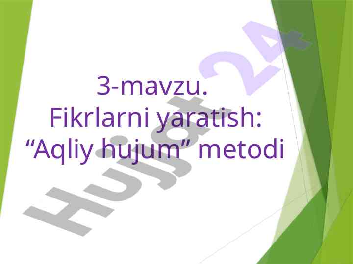 Aqliy hujum metodi va uning bosqichlari