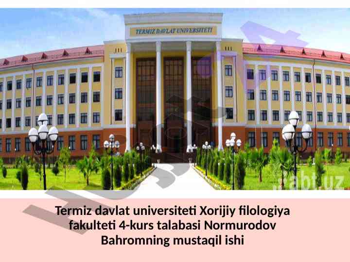 Xorijiy filologiyada mustaqil ishlar tahlili