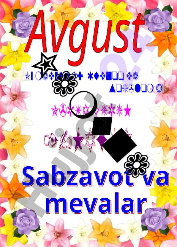 Avgust oyi o‘rta guruh mavzusi quvnoq bolalar