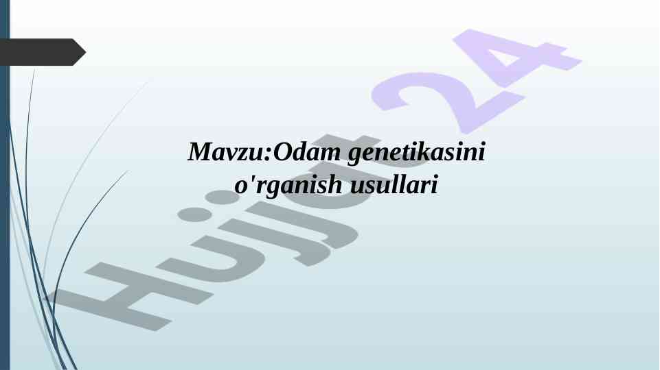 Odam genetikasini o'rganish usullari