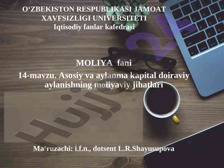 Moliya fanida aylanma kapital doiraviy aylanish