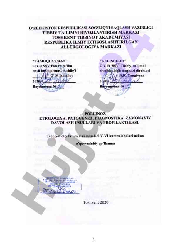 Pollinoz: etiologiya va zamonaviy davolash usullari