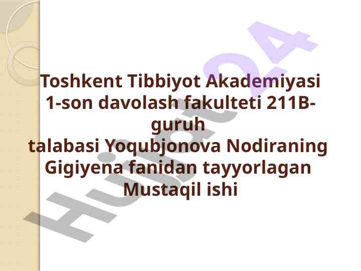 Parxez stollari haqida mustaqil ish