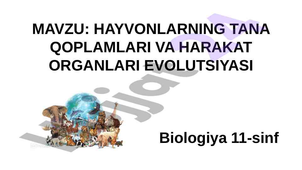 Hayvonlarning tana qoplami va harakat organi evolutsiyasi