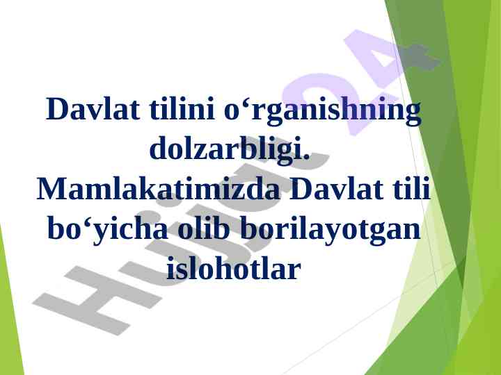 Davlat tilini o‘rganishning dolzarbligi mavzusi