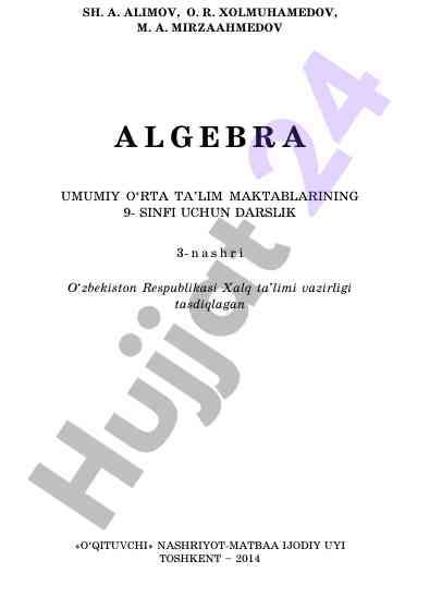 Algebra umumiy o‘rta ta’lim maktablari darslik