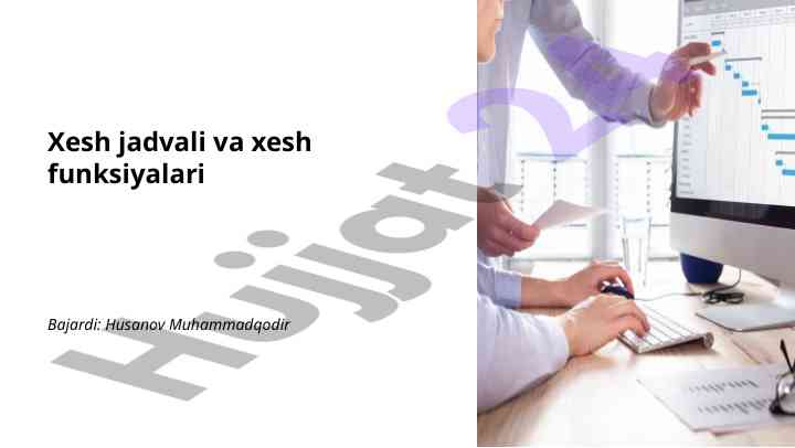 Xesh jadvali yangilash va nazorat qilish jarayoni