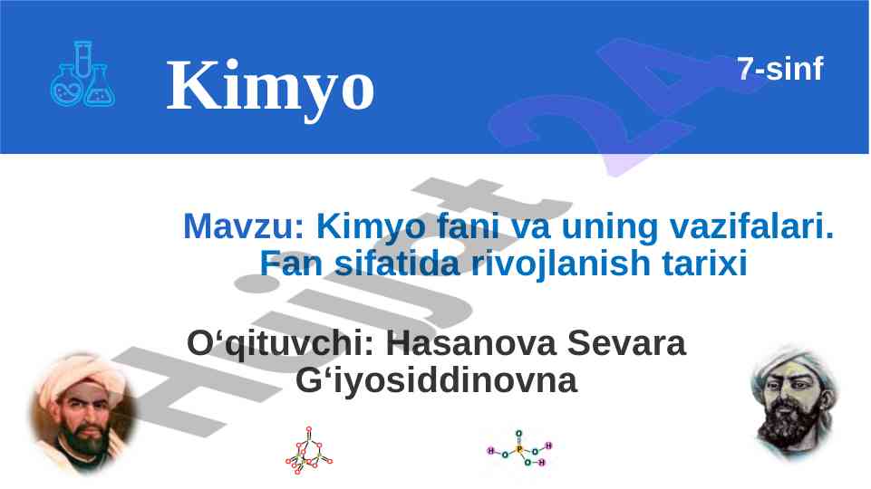 Kimyo fani va uning vazifalari tahlili