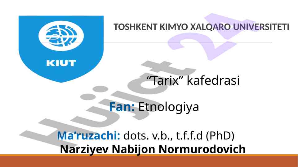 Old osiya xalqlarining etnologiyasi