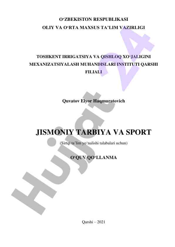 Jismoniy tarbiya va sport o‘quv qo‘llanma