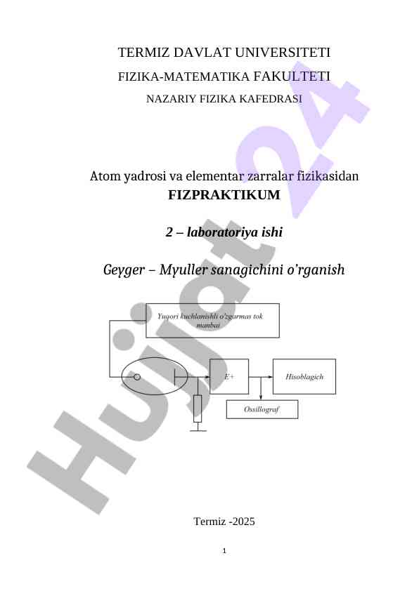 GEYGER MYULLER SANAGICHINI O'RGANISH