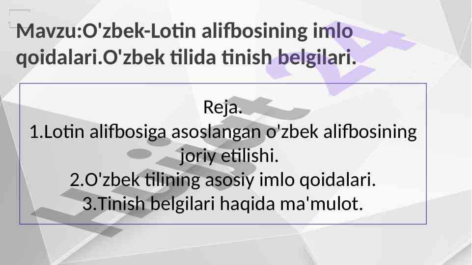 O'zbek-lotin alifbosining imlo qoidalari