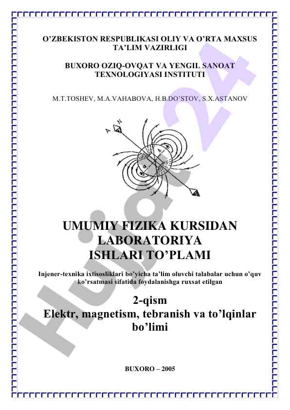 Umumiy fizika kursidan laboratoriya ishlari to'plami