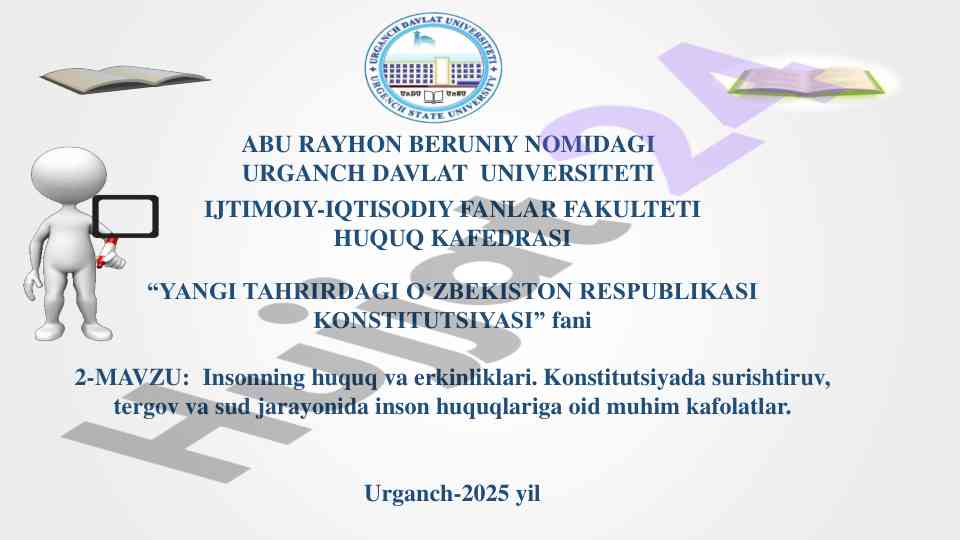 Inson huquq va erkinliklari haqida ma'ruza