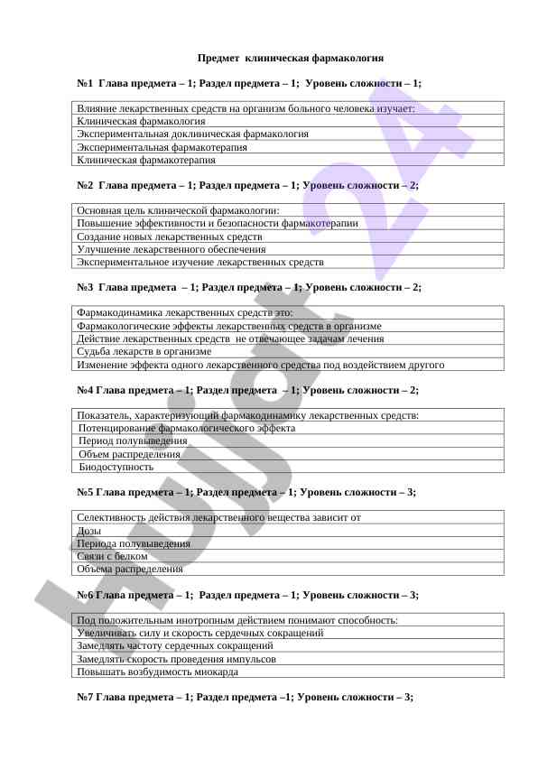 Клиническая фармакология уровни сложности