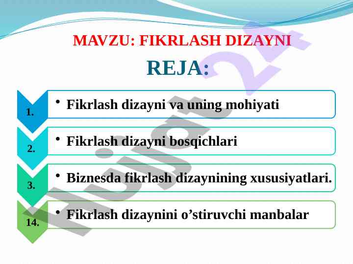 Fikrlash dizayni konsepti va jarayoni