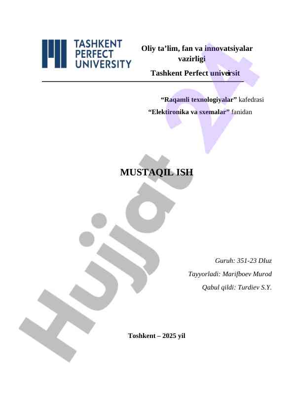 Raqamli texnologiyalar va elektronika ishlari