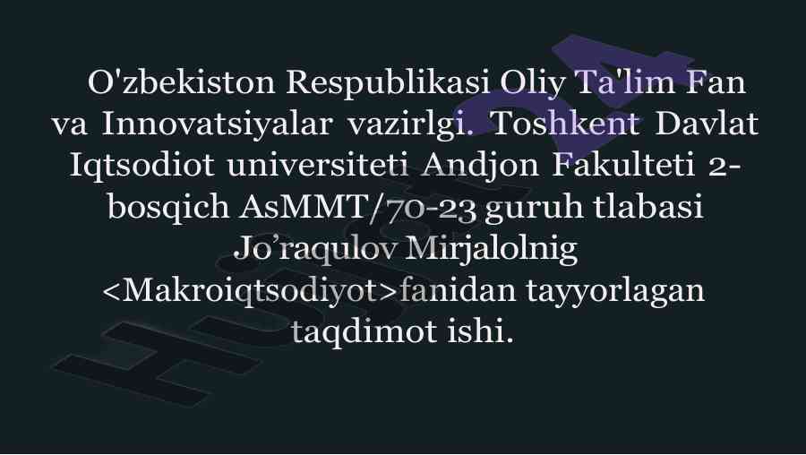 Davlat byudjeti va soliqlar taqdimoti