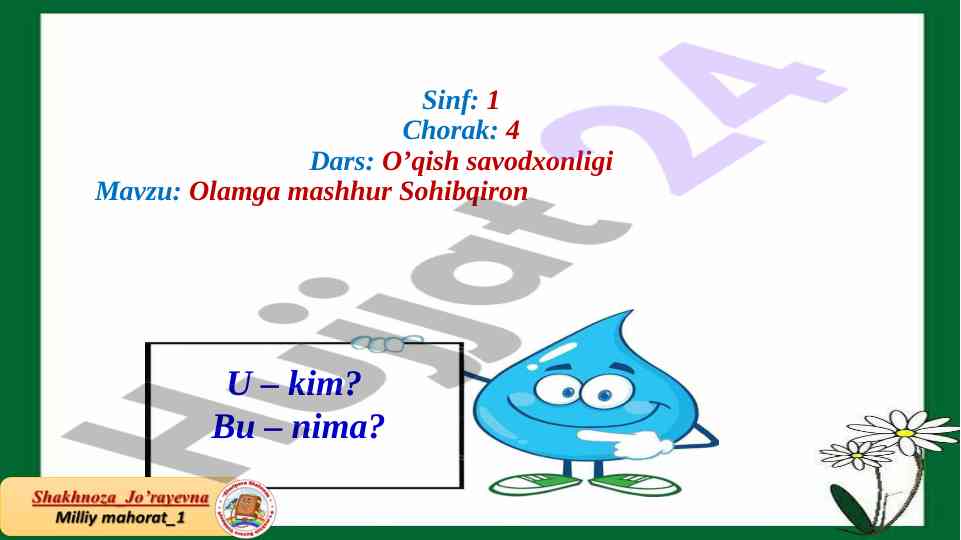 O’qish savodxonligi dars ishlanmasi amir temur haqida
